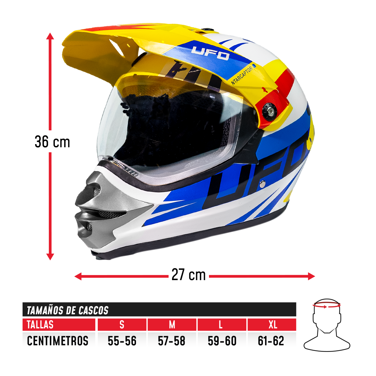 Casco Off Road R1 CC-OFR-R1-003 Motocross y Enduro DOT