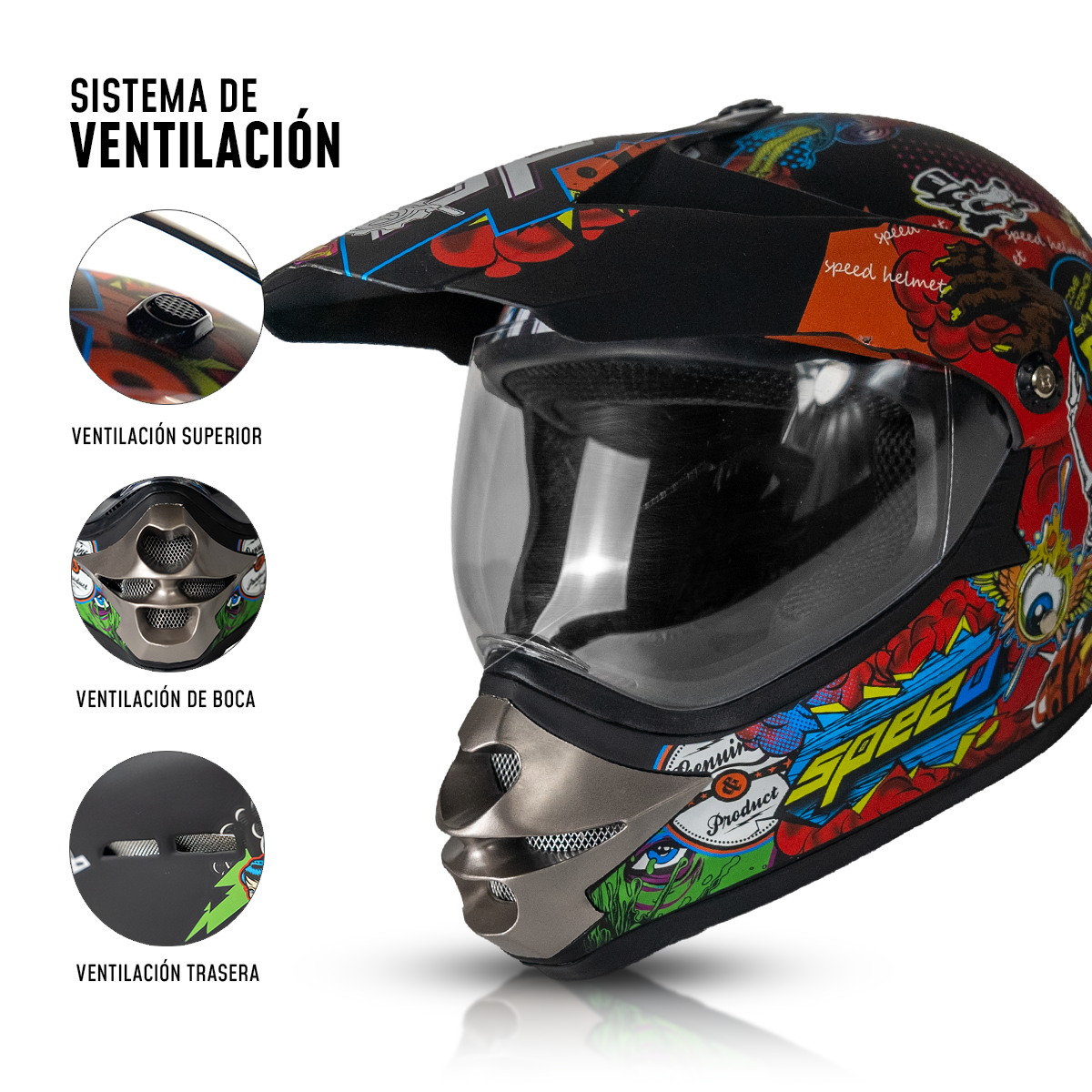 Casco Off Road R1 CC-OFR-R1-006 Certificado DOT Motocross