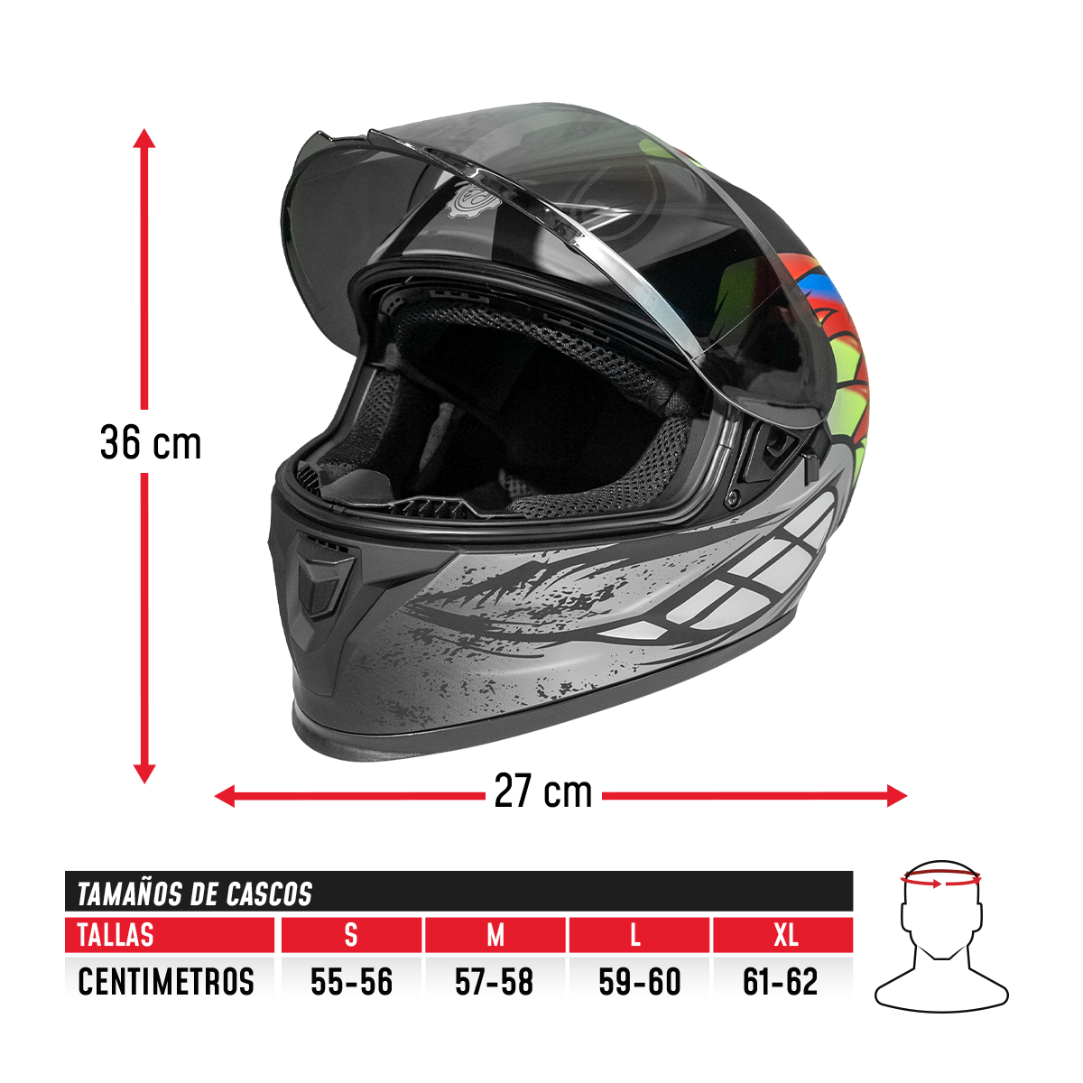 Casco Integral On Road S3 CC-INT-S3-004 Visor Amplio DOT ECE
