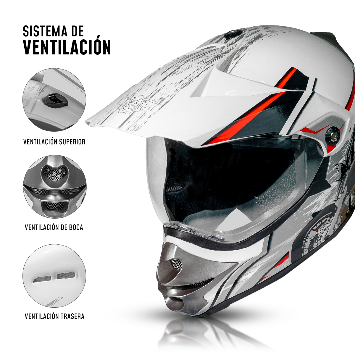 Casco Off Road R1 CC-OFR-R1-008 Motocross Enduro DOT