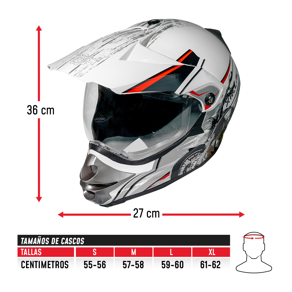 Casco Off Road R1 CC-OFR-R1-008 Motocross Enduro DOT